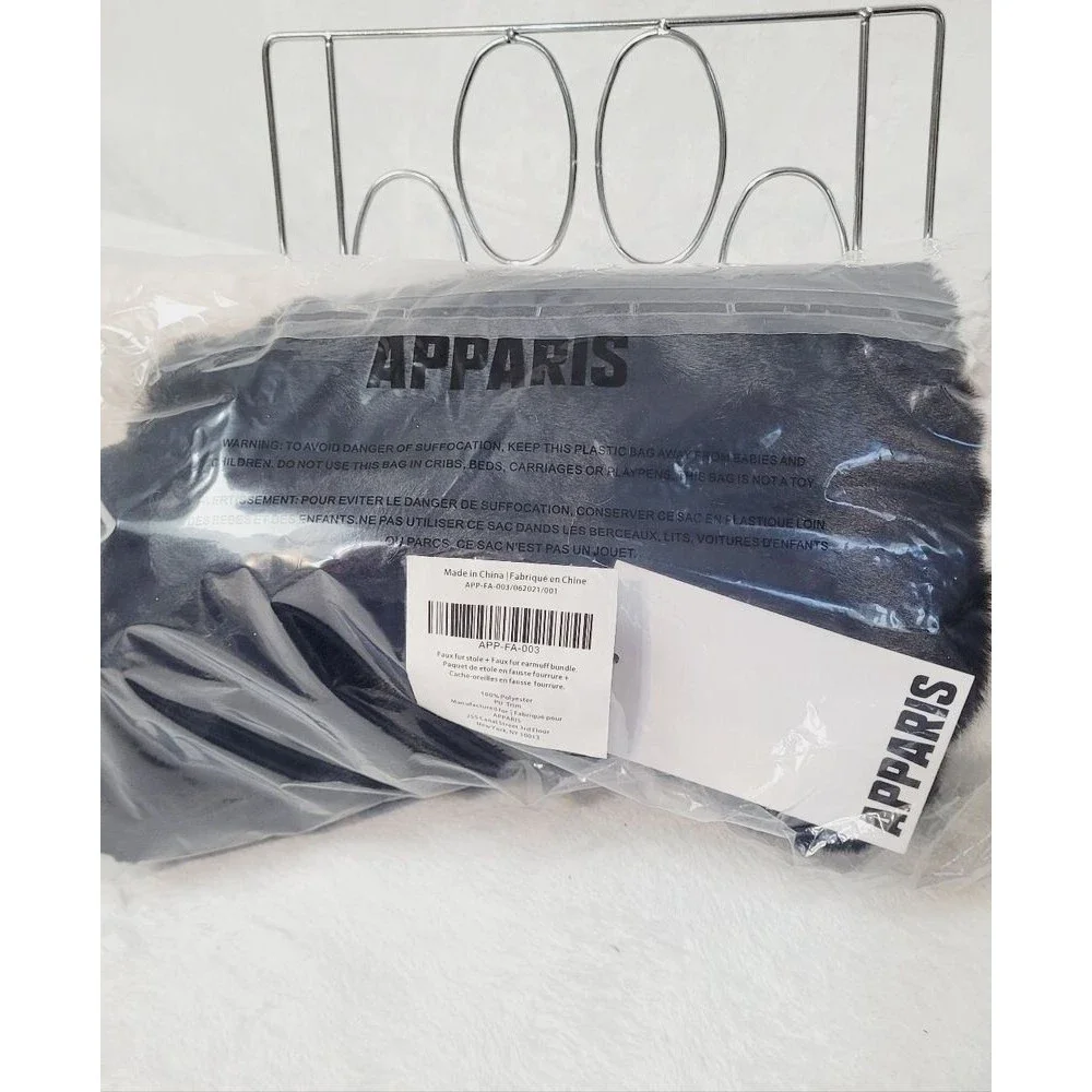 APPARIS Faux Fur Two Toned Stole Scarf and Faux Fur Earmuff Bundle New OOS